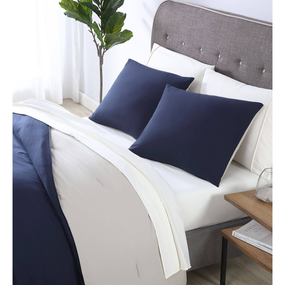 Twin Enzyme Washed 5-Pc. Bed Set Black/Grey T938869