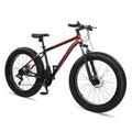 Fat Tire Mountain Bike 21 Speeds High Carbon Steel Red Black M157512