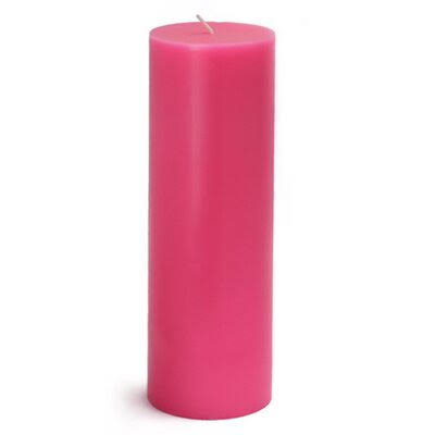Hot Pink Unscented Paraffin Pillar Candle, Set of 12 P30075