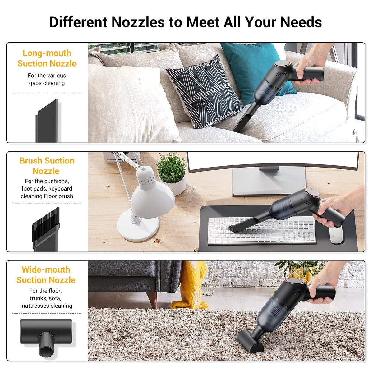 Lightweight Handheld Vacuum Cleaner with Strong Suction U478099
