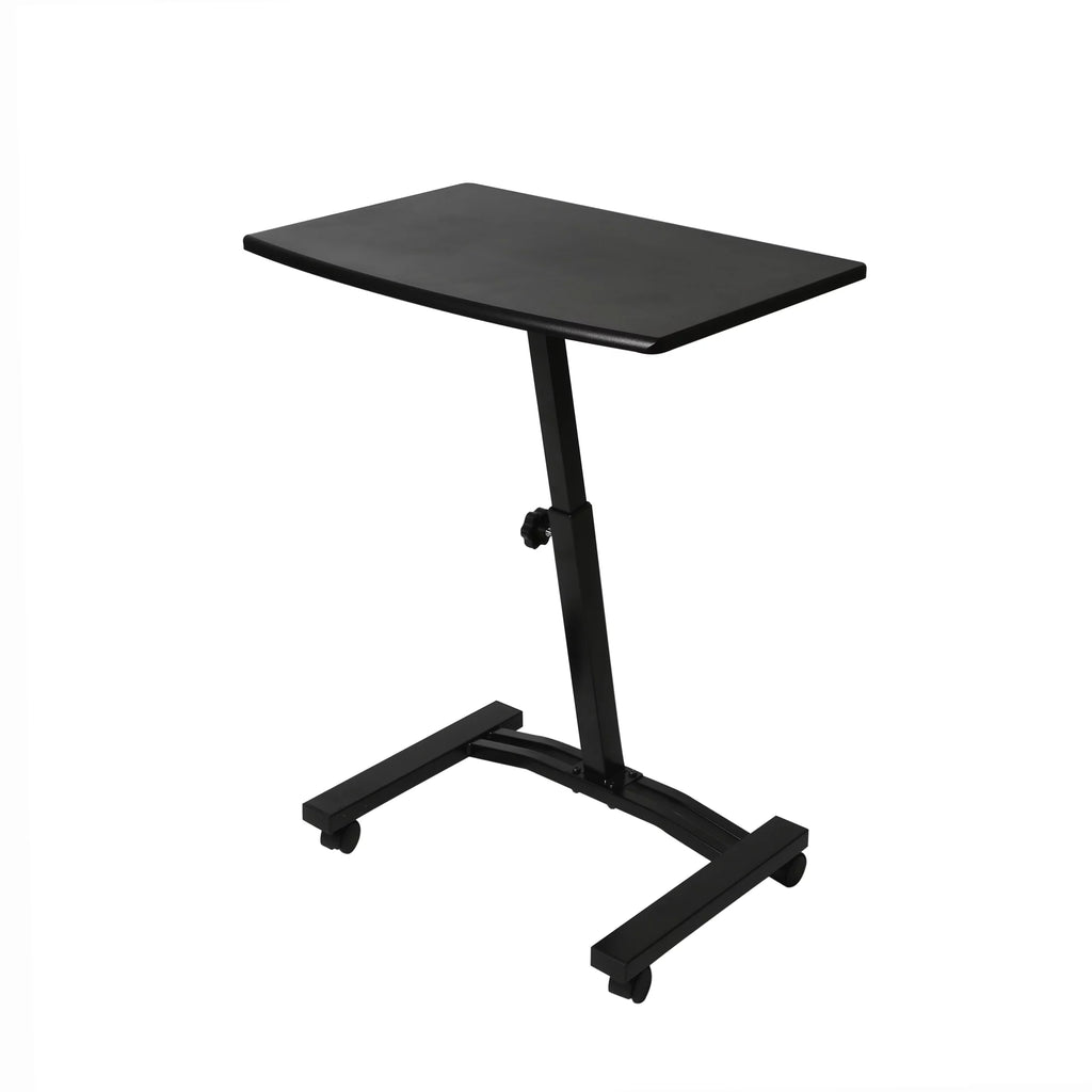 Black Height Adjustable Mobile Laptop Cart Desk with Wheels Y72073