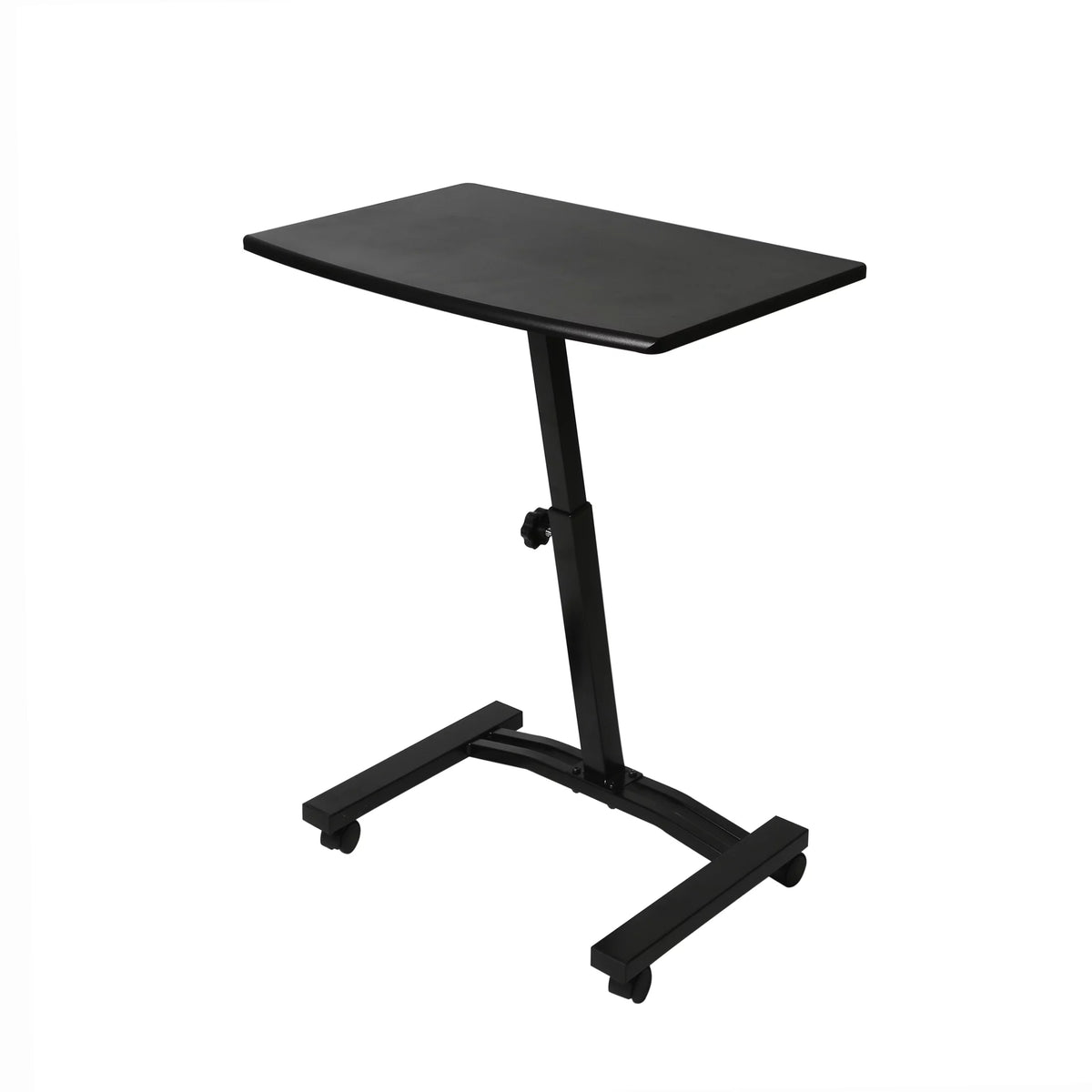 Black Height Adjustable Mobile Laptop Cart Desk with Wheels Y72073