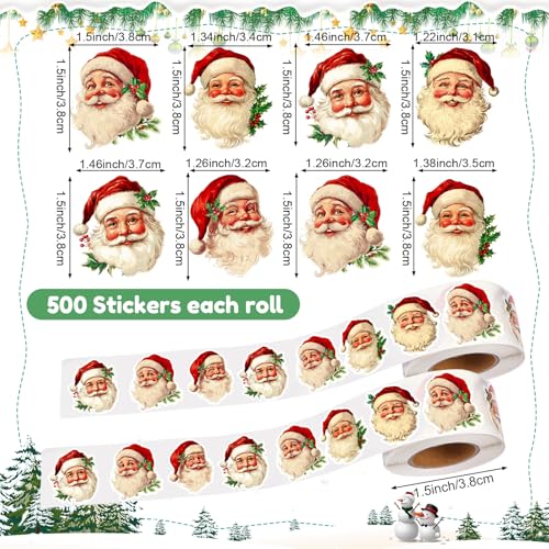 Vintage Christmas Stickers Rolls G85311
