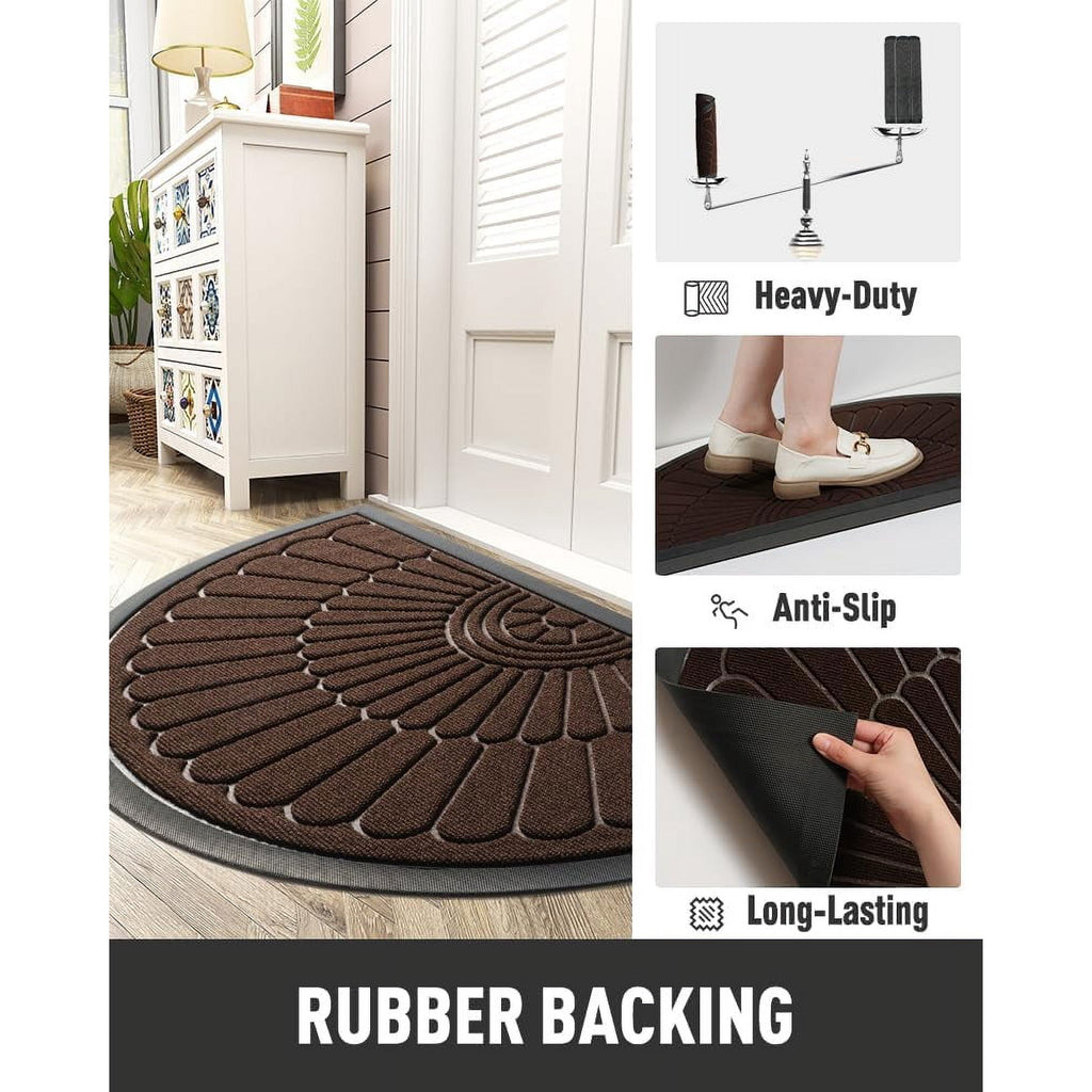 Black 24”x47” Durable Rubber Non Slip Door Mat X8676
