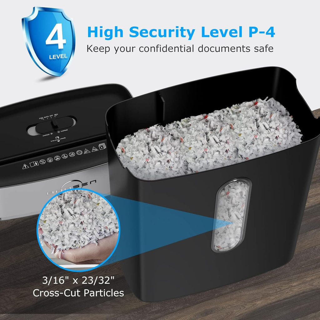 8-Sheet Crosscut Paper Shredder with 4 Gallons Wastebasket K271438