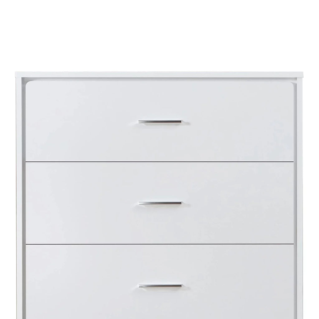 White 5 Drawer Wooden Chest F36280