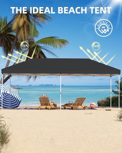 Black Pop Up Canopy with Portable Roller Bag G36462