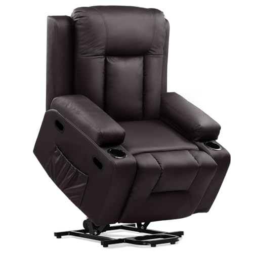 Brown Power Lift Recliner Chair with Massage & Heat S2778