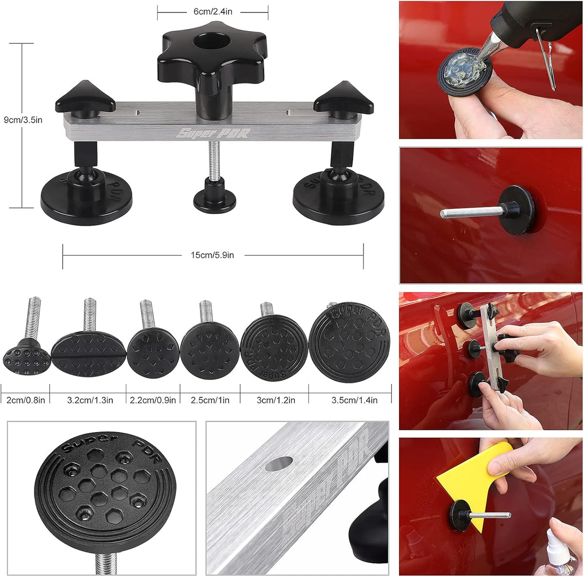 Auto Body Dent Remover Tools with LED Light Board and Storage Bag J808