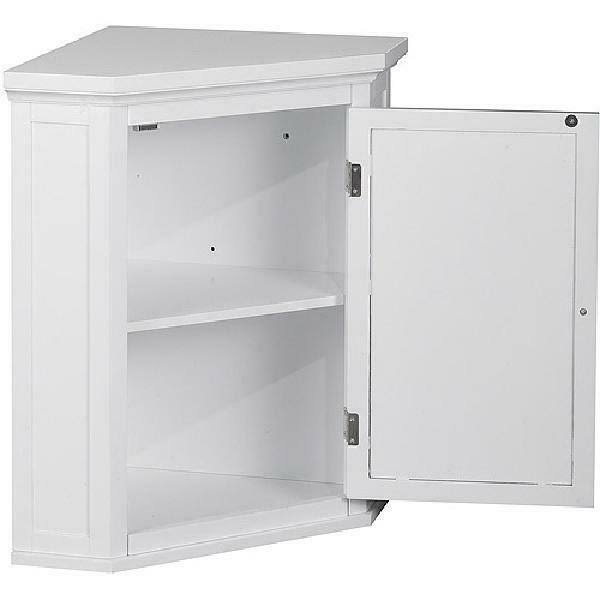 White Corner Bathroom Floor Cabinet J42687