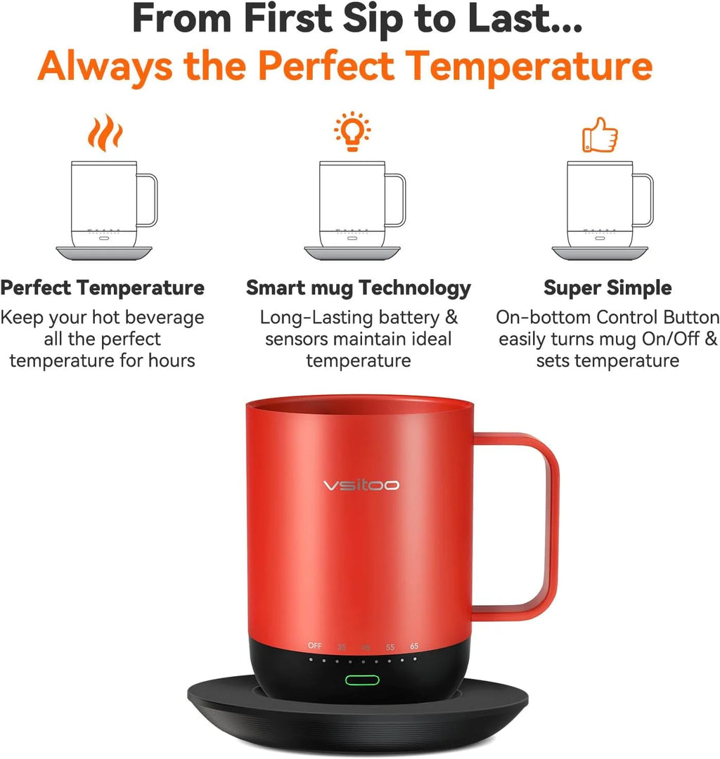 14 oz Self Heating Coffee Mug with Lid L97621