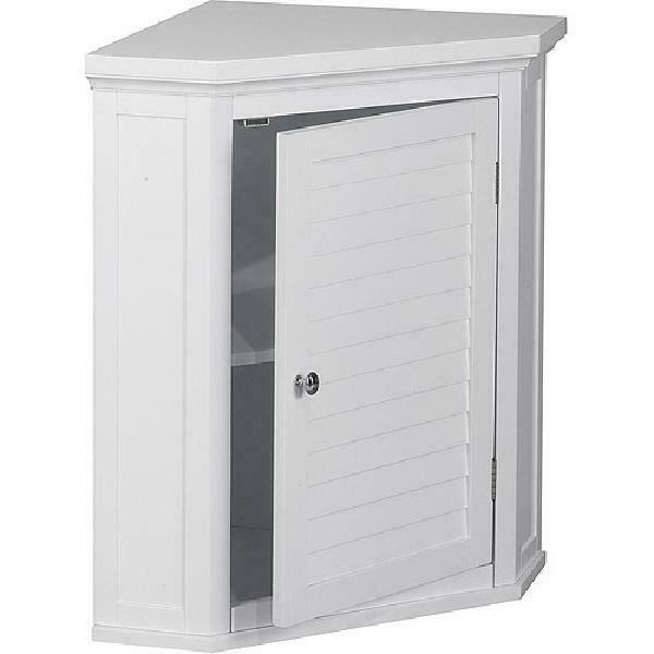 White Corner Bathroom Floor Cabinet J42687