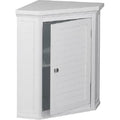 White Corner Bathroom Floor Cabinet J42687