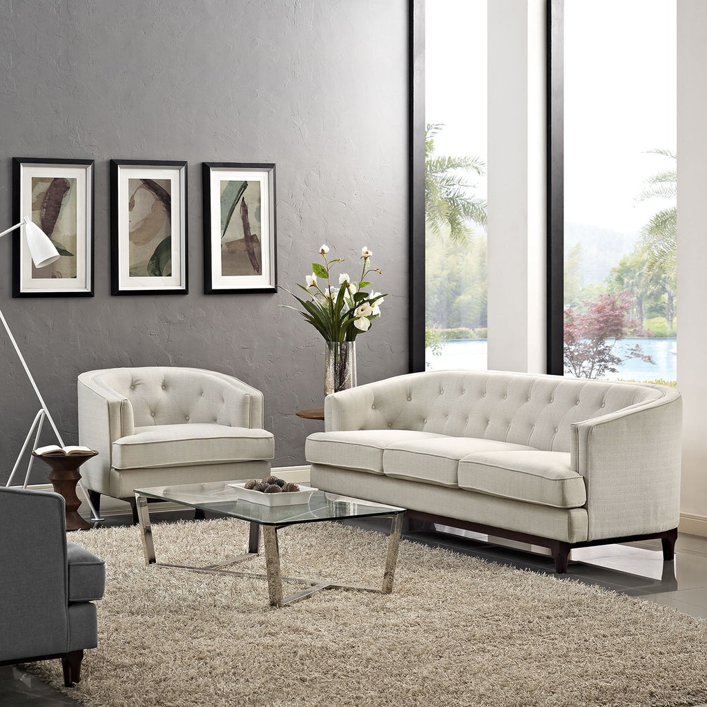 Beige Set of 2 Living Room Set Q146204