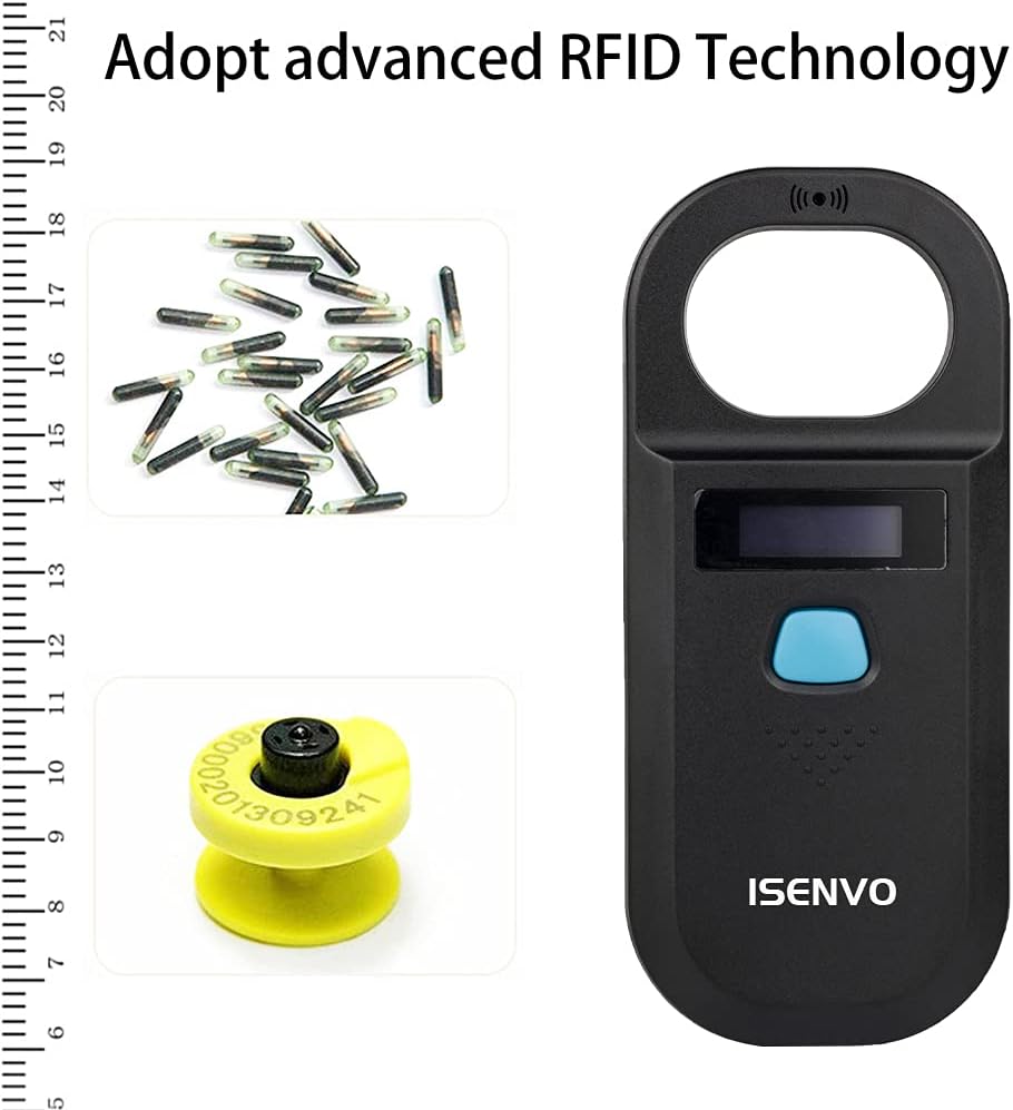 Rechargeable RFID Micro Chip Scanner 134.2kHz 125kHz Pack of 2 J6200