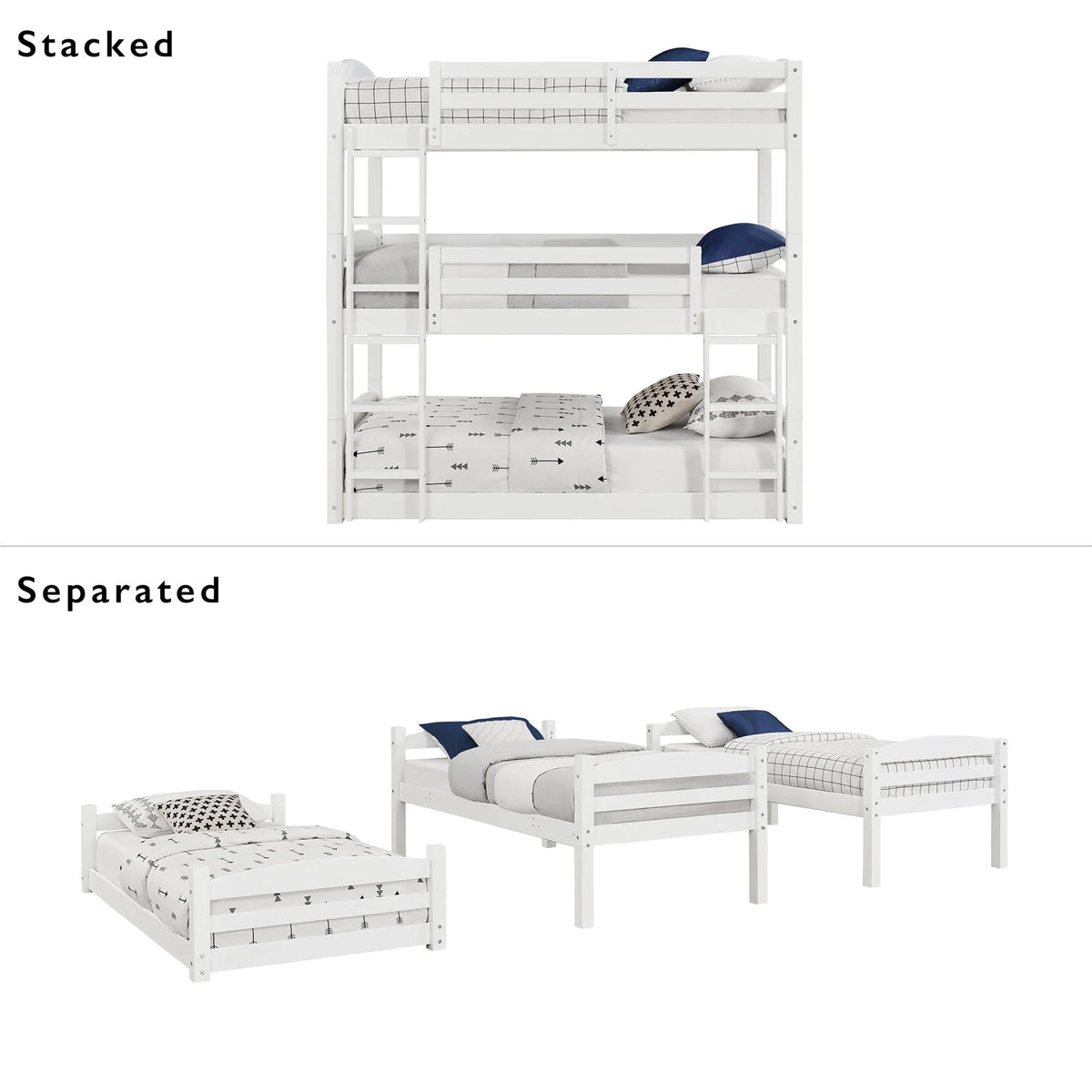 Twin Over Twin Over Twin Convertible Bunk Bed L327934
