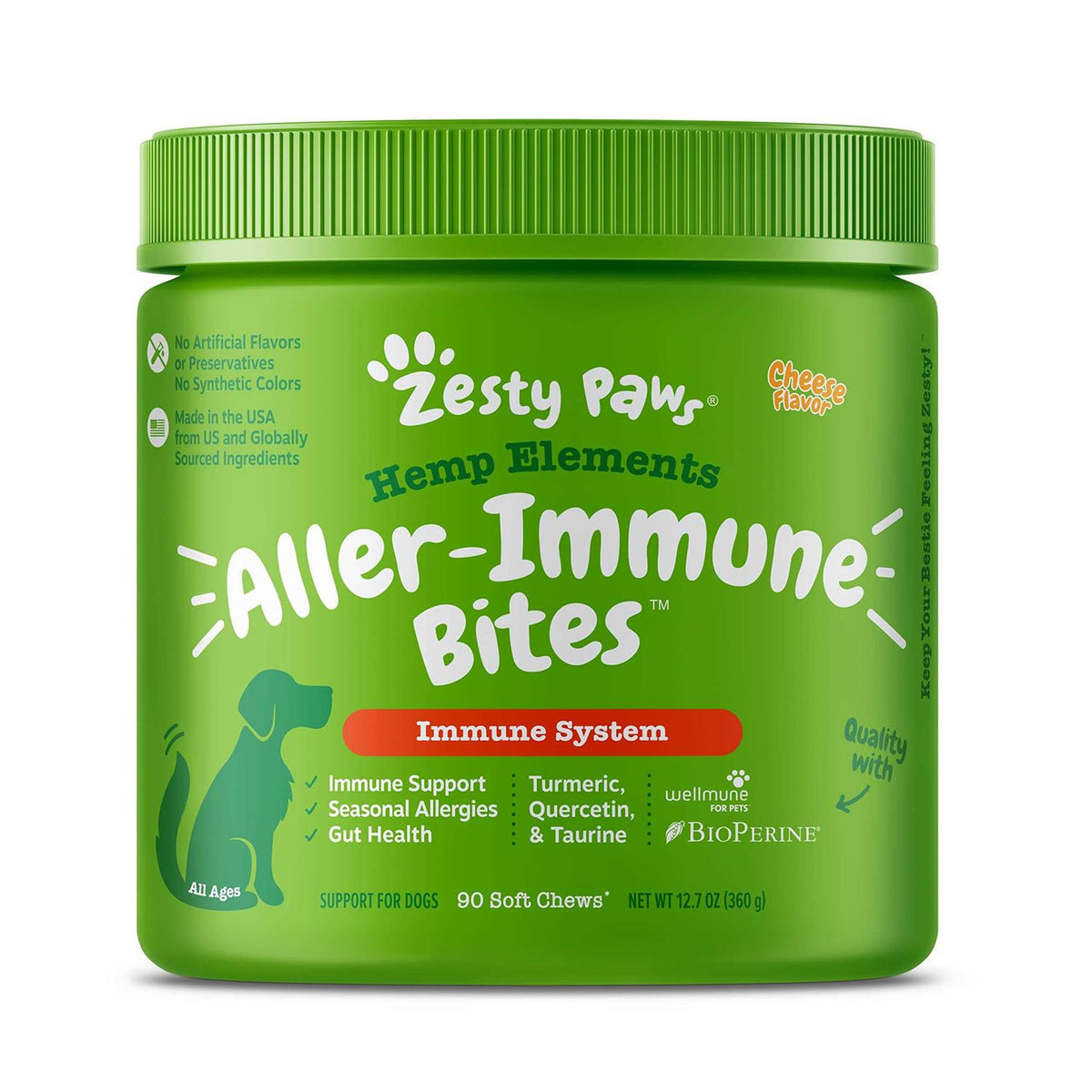 Hemp Cheese Allergy & Immune Bites for Dogs M3958