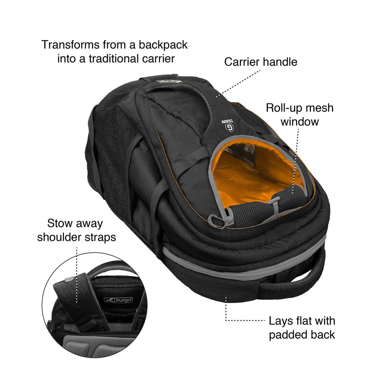 Dog Carrier Backpack with Chest Straps & Hip Belt J94810