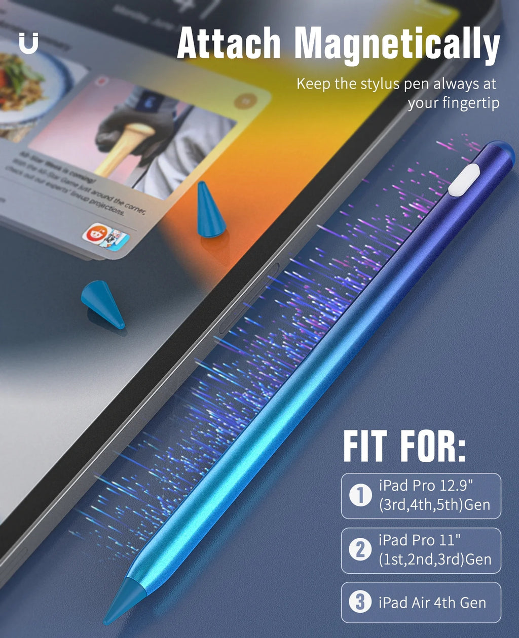 Gradient Blue Magnetic Stylus Pen for iPad T6368