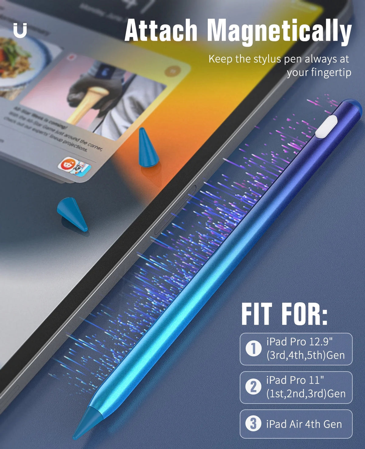 Gradient Blue Magnetic Stylus Pen for iPad T6368
