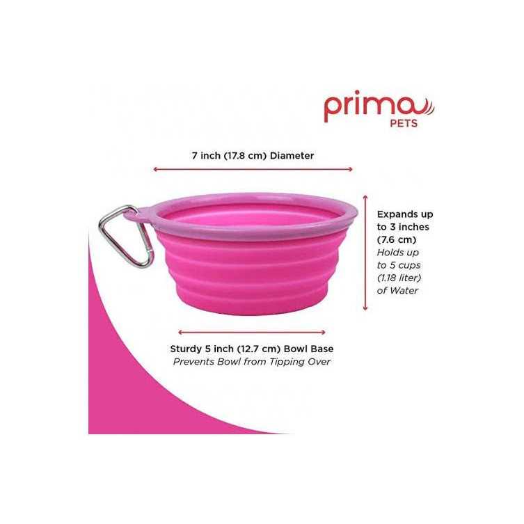Collapsible Silicone Water Travel Bowl with Clip E273709