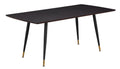 Dining Table with Metal Legs Walnut and Black F900667