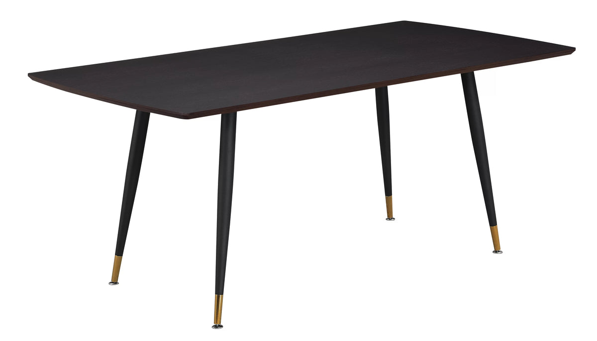 Dining Table with Metal Legs Walnut and Black F900667
