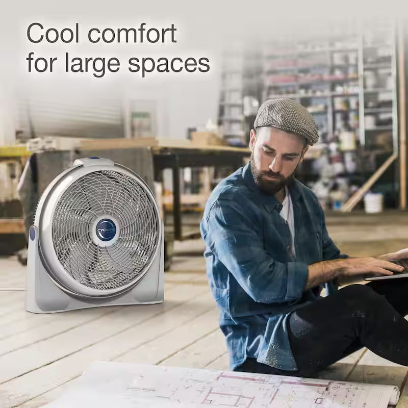 White 3 Speed 20 in. Floor Fan A6817