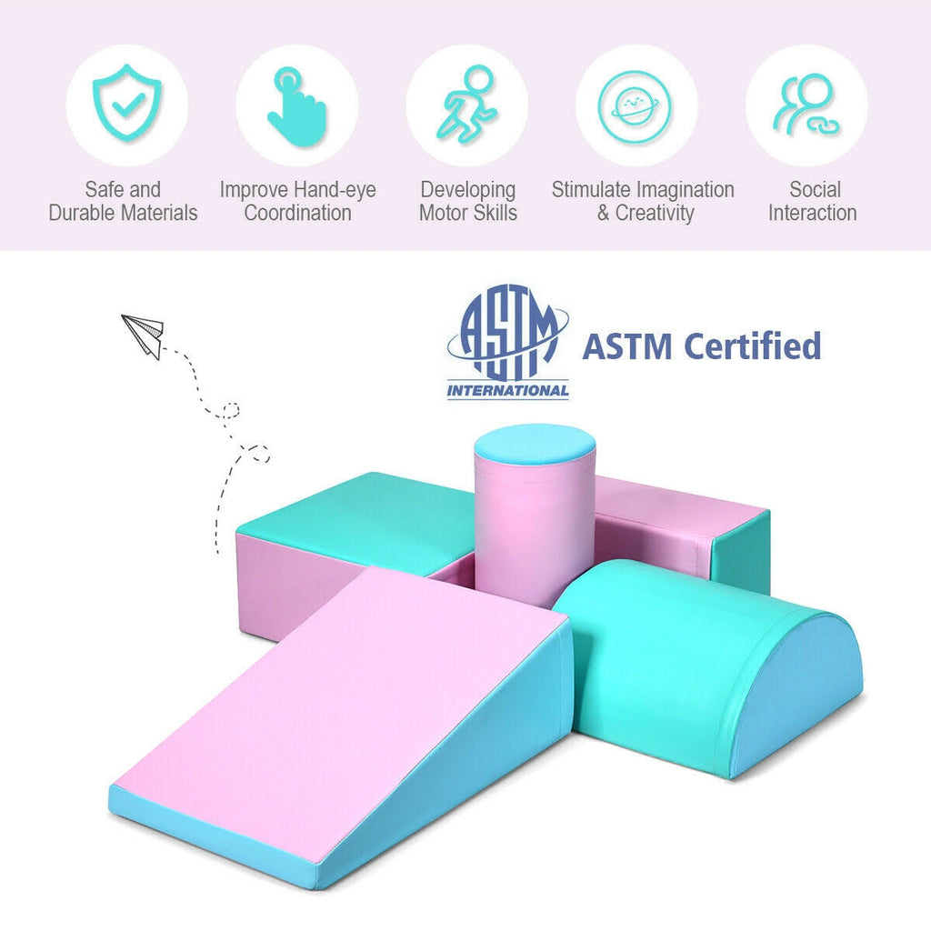 5-Piece Climb Activity Play Foam Blocks Pink G51029