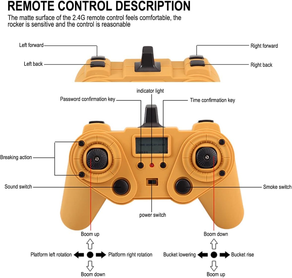 Full Metal Remote Control Excavator Toy, 23 Channel I56557
