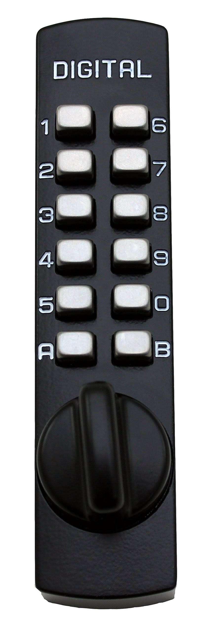 Mechanical Keyless Hook Bolt Sliding Door Lock, Jet Black C9432