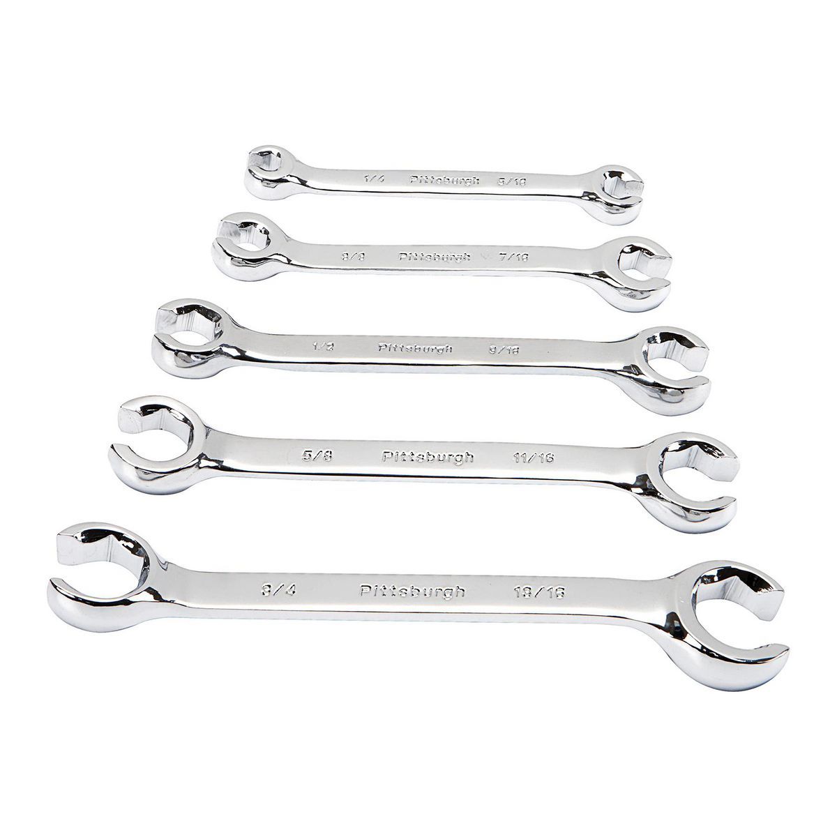 Double-End SAE Flare Nut Wrench Set, 5 Piece F59947