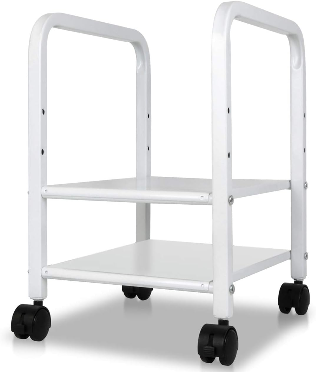 Black 2-Tier CPU Rolling Stand with Locking Wheels K99451