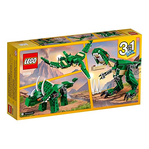 LEGO Creator 3 in 1 Mighty Dinosaur Toy, Transforms from T. rex to Triceratops to Pterodactyl Dinosaur Figures, 31058 S6488
