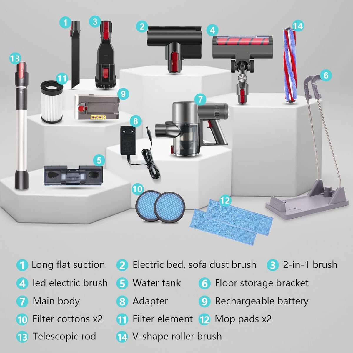 Cordless Stick Vacuum Cleaner with LED Display H6458