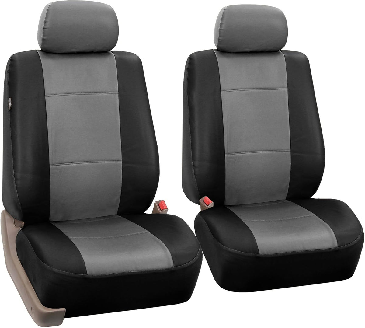 Tan PU Leather Car Front Bucket Seat Covers J61224