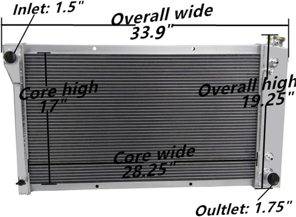 52MM 3 Row Aluminum Radiator with 2X12" Fan and Louver Shroud C840