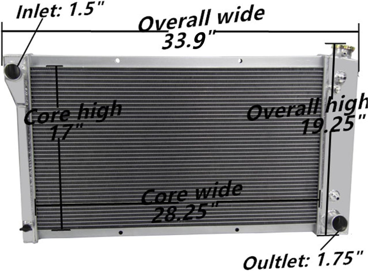 52MM 3 Row Aluminum Radiator with 2X12" Fan and Louver Shroud C840