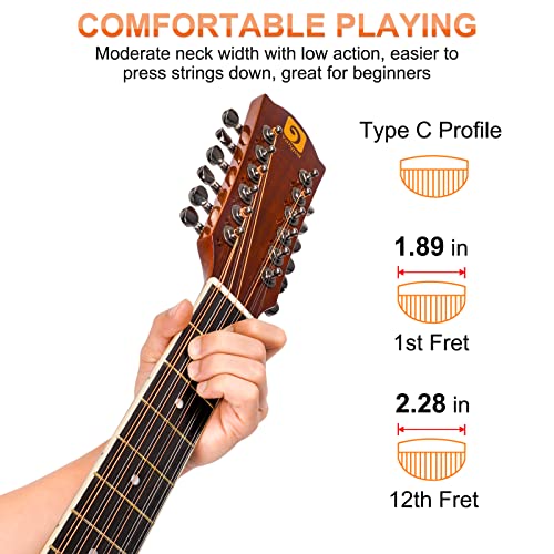 Black Matte 12 String Acoustic Electric Guitar N107469