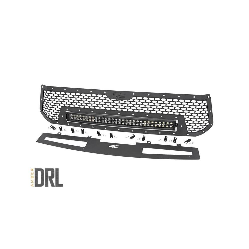 Mesh Grille with 30in Dual Row Black Series LED with Amber DRL E3330