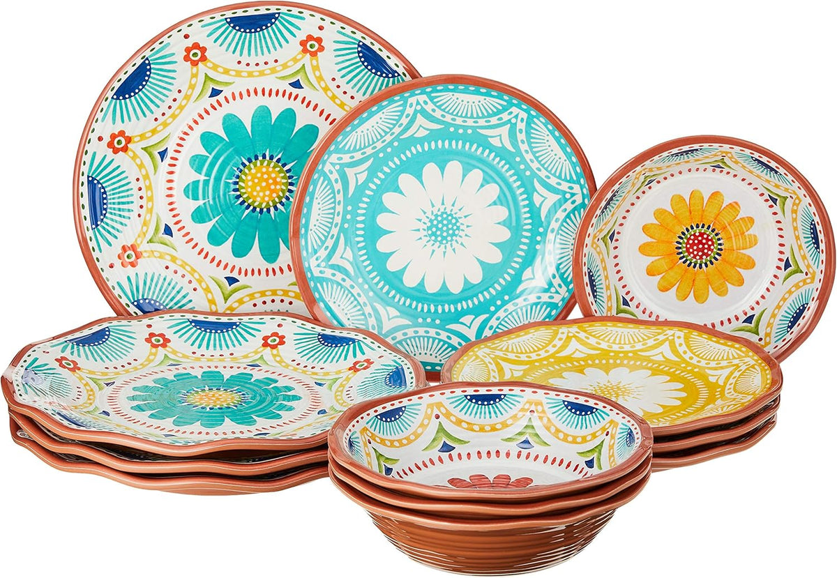 12 pc Melamine Dinnerware Set D953