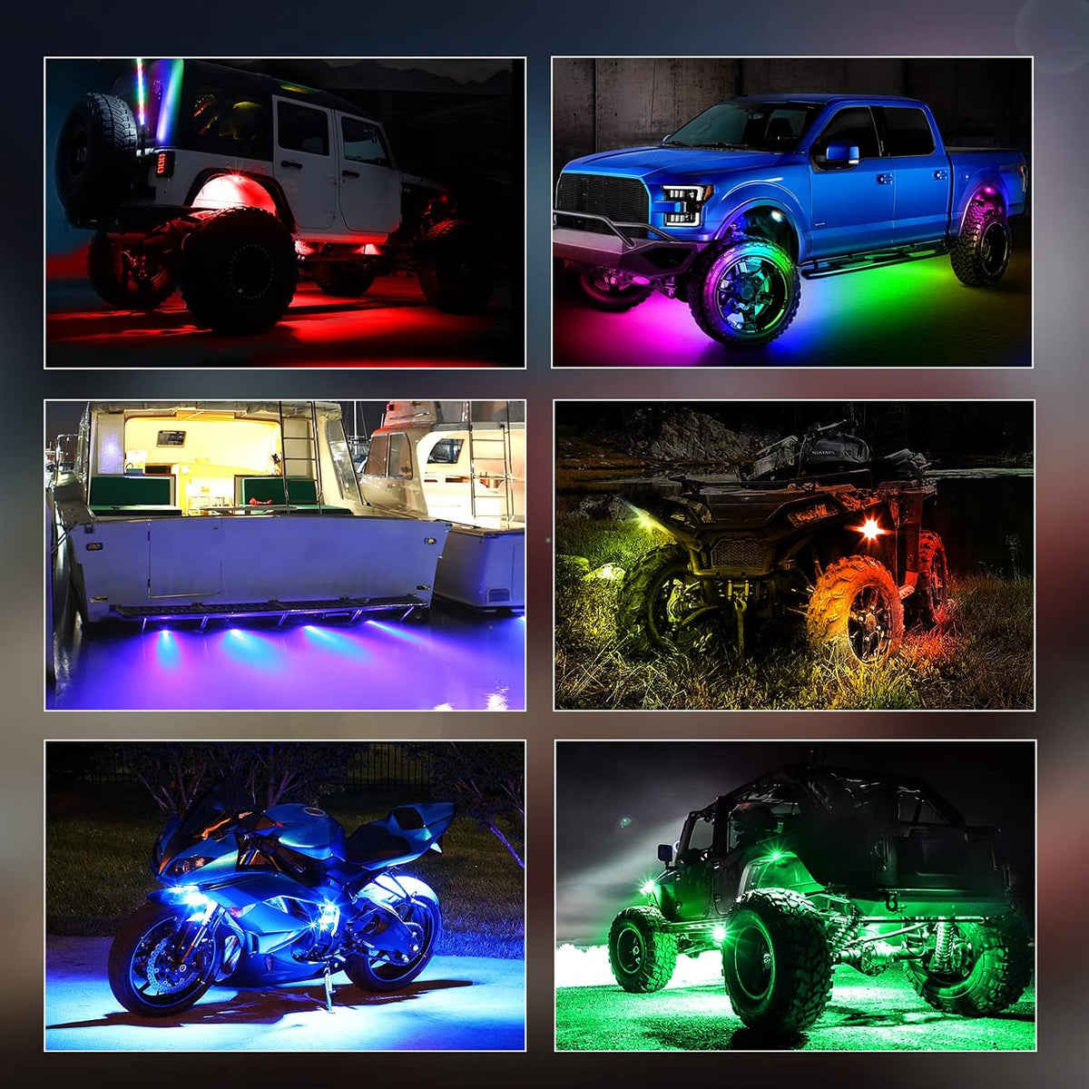 Multicolor LED Rock Light Kit with Bluetooth Controller E83686