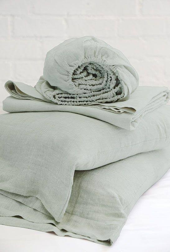 Sage Linen Twin Sheet Set X245379