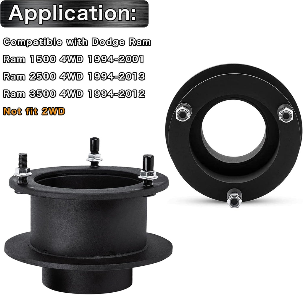 2 Front Leveling Lift Kits for 4WD Dodge Ram 1500 2500 3500 Trucks E5706