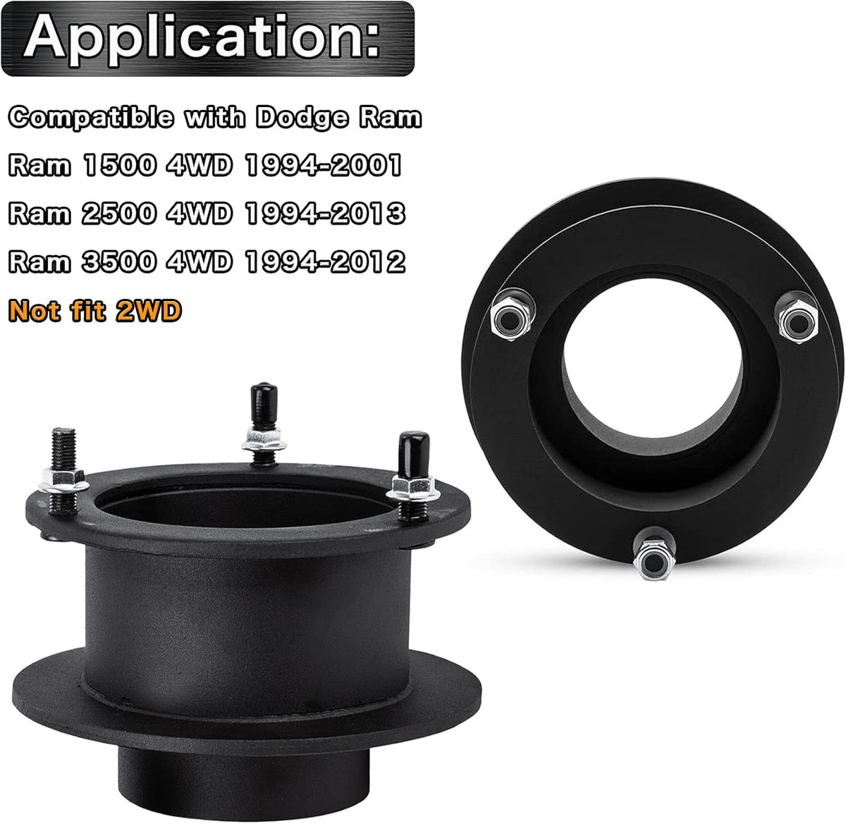 2 Front Leveling Lift Kits for 4WD Dodge Ram 1500 2500 3500 Trucks E5706