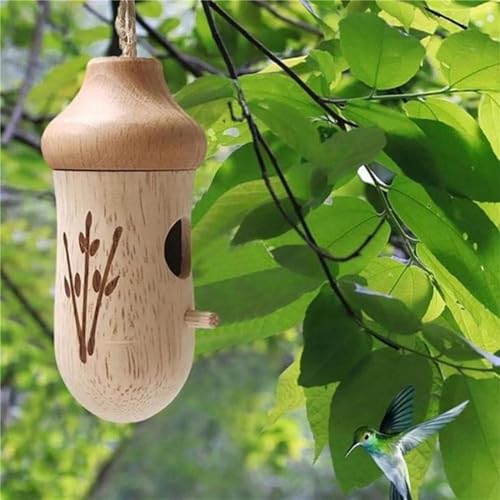 Natural Wooden Hummingbird House U920797