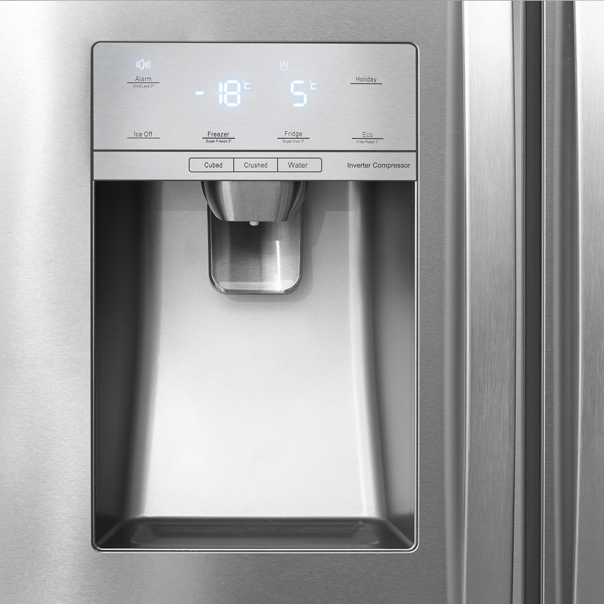 Stainless Steel Freestanding Side-by-Side Fridge Freezer with Water and Ice Dispenser N2788