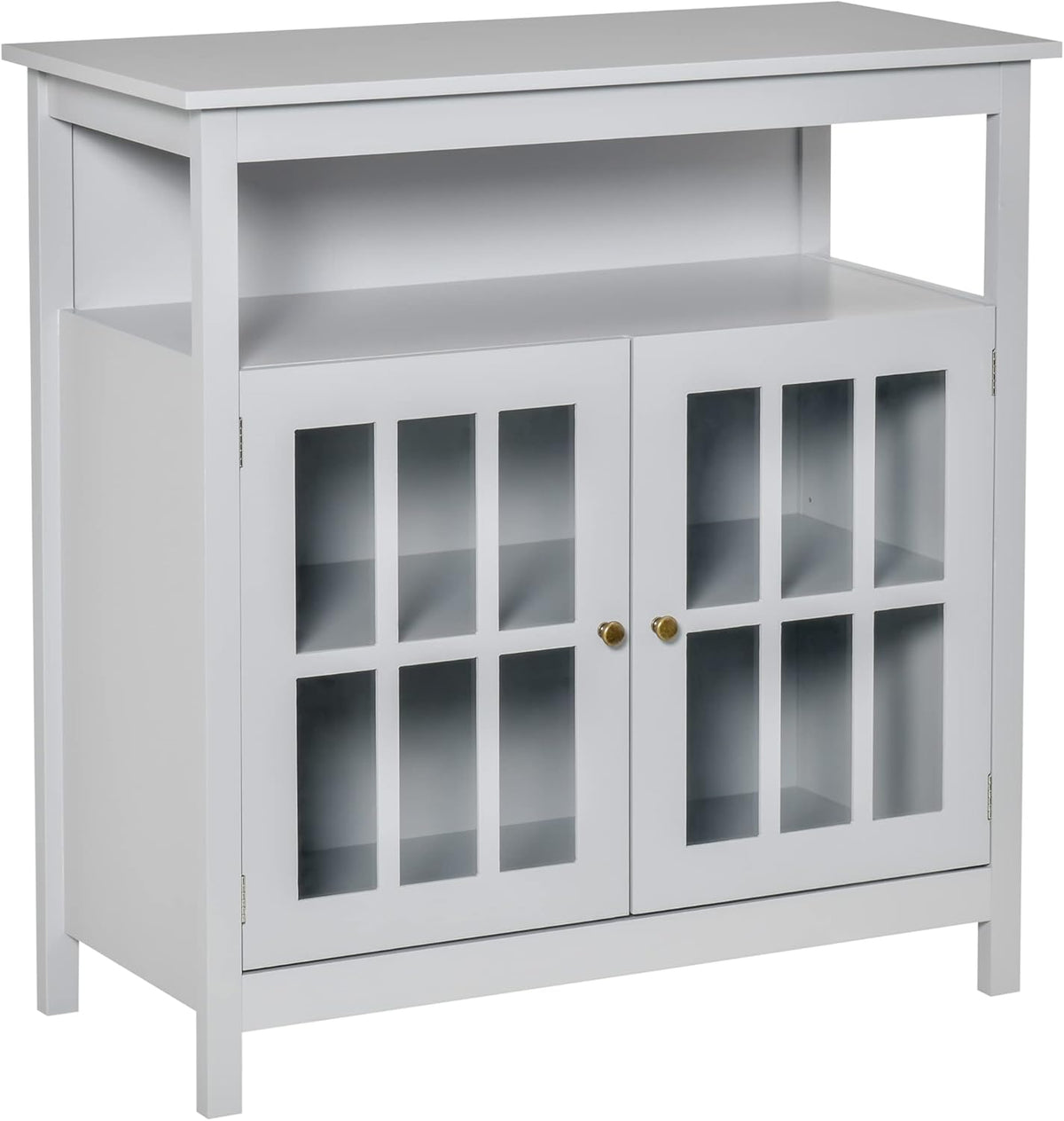 Cherry Wood Kitchen Storage Sideboard Cabinet with Glass Door Z665