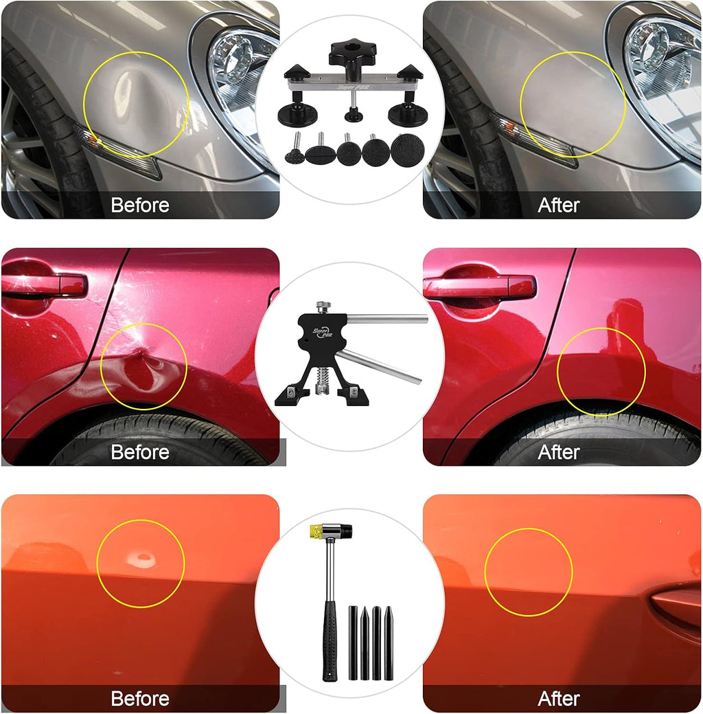 Auto Body Dent Remover Tools with LED Light Board and Storage Bag J808