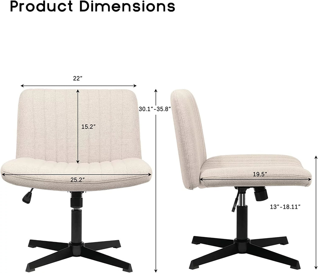 Armless Fabric Padded Swivel Office Chair K360845